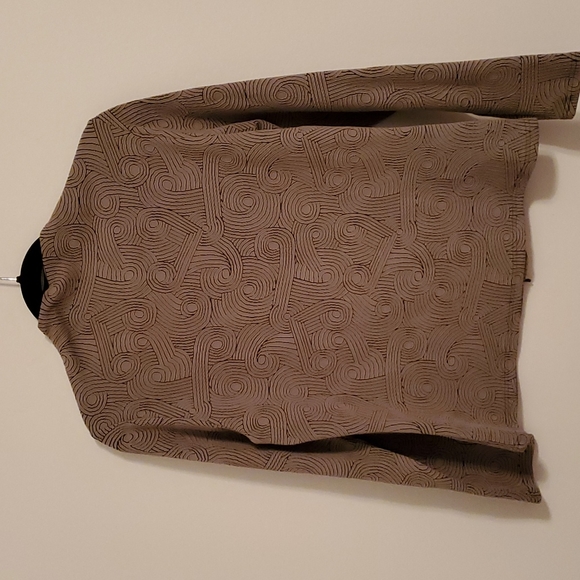 Ravel Olive/Beige Mock Neck Lightweight Asian Inspired Jacket - Picture 4 of 4